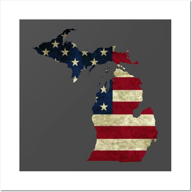 Michigan T Shirt Wall Art by Dale Preston Design